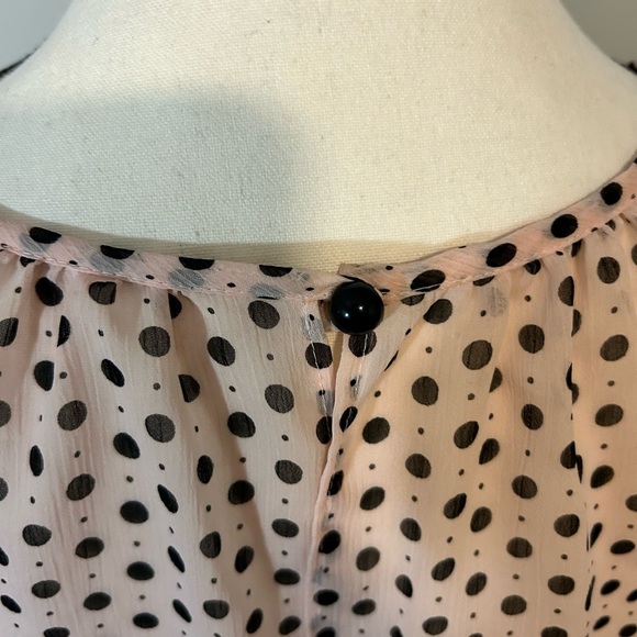 PRETTY IN PINK Sheer Polka Dot Midi Women's Sheath Dress 8P - Picture 3 of 11